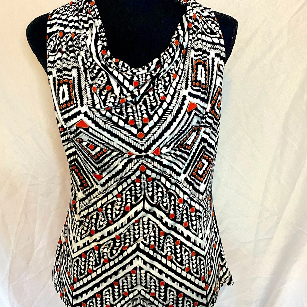 Calvin Klein multi colored cowl neck top, sleeveless
